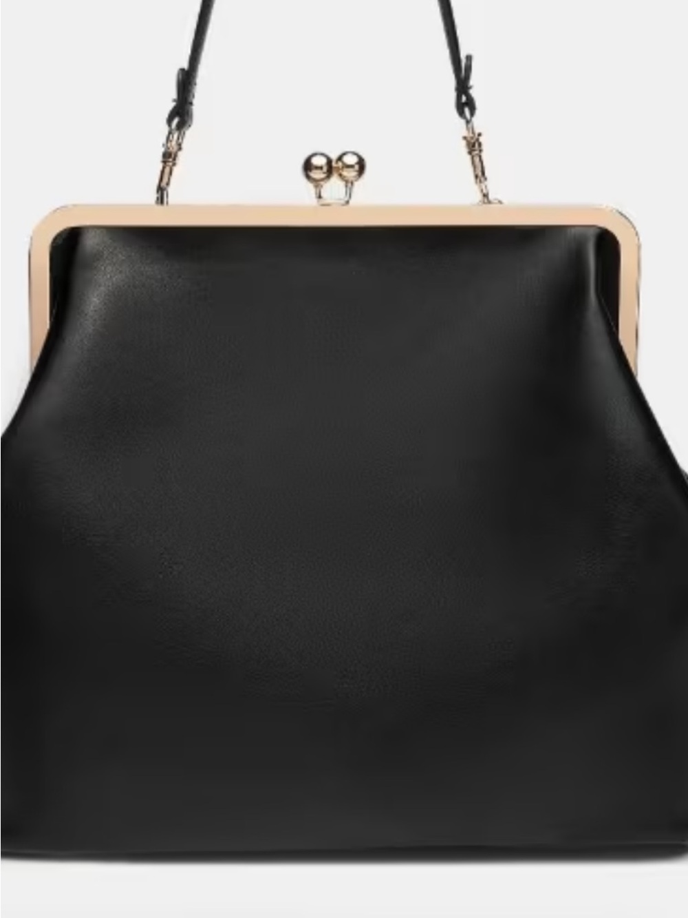 Classic Black Frame-Top Women's Handbag brand new soft faux leather